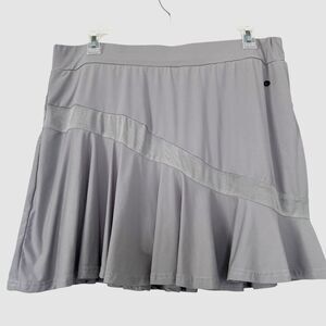 Gray Pleated Tennis Skort XL Y2K Athletic Activewear Preppy Flowy Stretch